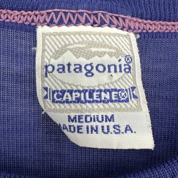 Vintage Patagonia Capilene Shirt Mens Medium Blue Long Sleeve Base Layer USA 90s - Picture 5 of 8